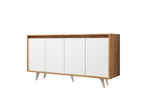 Aparador "Shans" em madeira - 140 x 40 x 86 cm - Branco