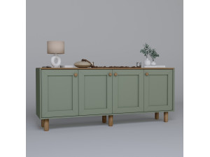 Aparador de madeira "Bohem" - 180 x 40 x 75 cm - Verde