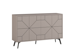 Aparador "Dune" em madeira - 123 x 35 x 62 cm - Castanho moca claro
