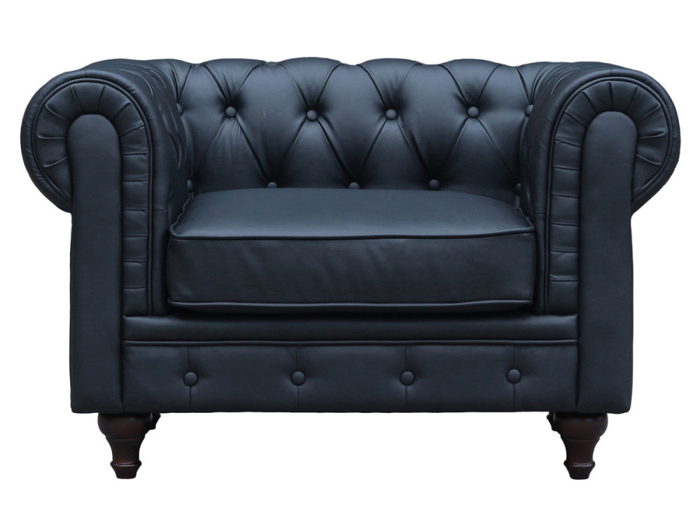 Cadeirão "Aliza" Chesterfield - 111 x 82 x 70 cm - Preto