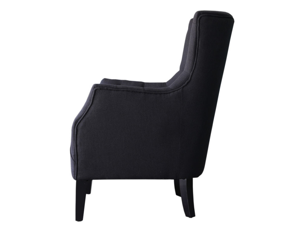 Poltrona escandinava em tecido "Duquesa" - 76 x 83 x 100,5 cm - Preto