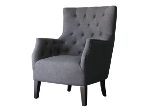 Poltrona Escandinava Tecido "Duchesse" - 76 x 83 x 100,5 cm - Cinza