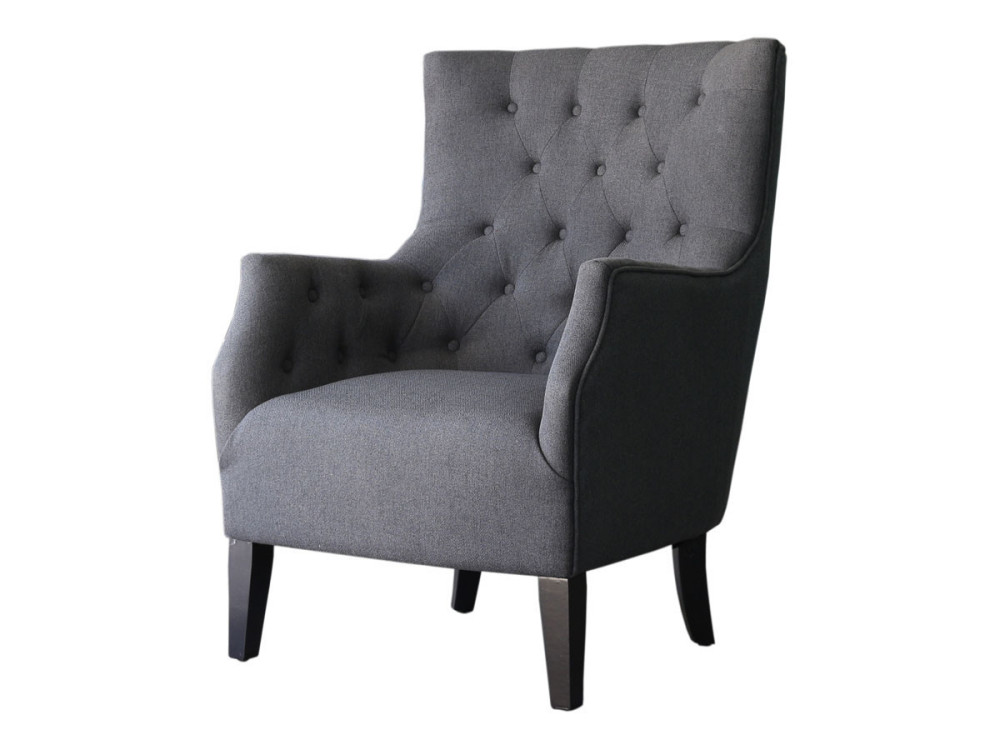 Poltrona Escandinava Tecido "Duchesse" - 76 x 83 x 100,5 cm - Cinza