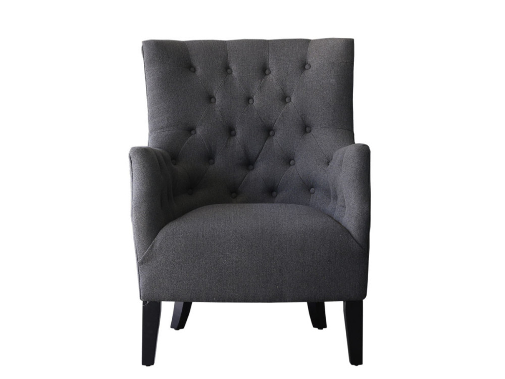 Poltrona Escandinava Tecido "Duchesse" - 76 x 83 x 100,5 cm - Cinza