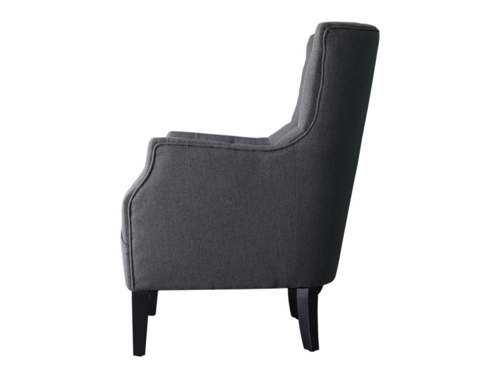 Poltrona Escandinava Tecido "Duchesse" - 76 x 83 x 100,5 cm - Cinza