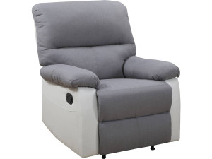 Poltrona de relaxamento "Lincoln" - 90 x 89 x 103 cm - Branco/Cinza claro