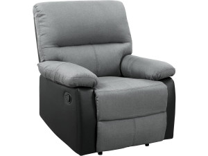 Poltrona de relaxamento "Lincoln" - 90 x 89 x 103 cm - Preto/Cinza escuro