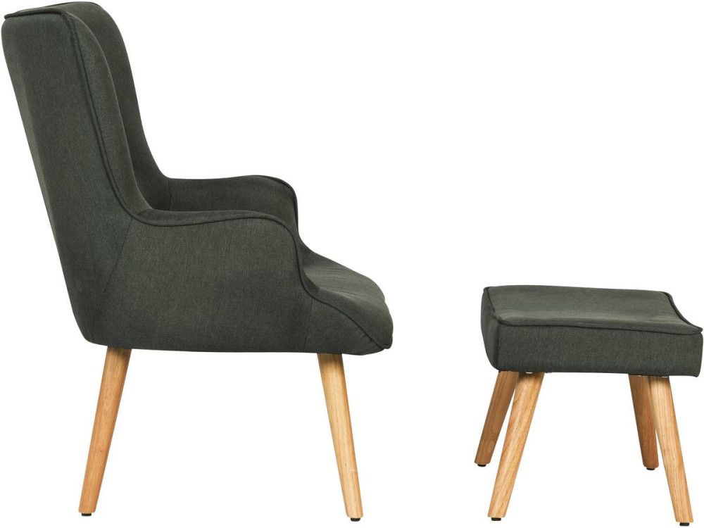 Poltrona estilo escandinavo tecido "Odense" - 1 lugar - Cinza escuro