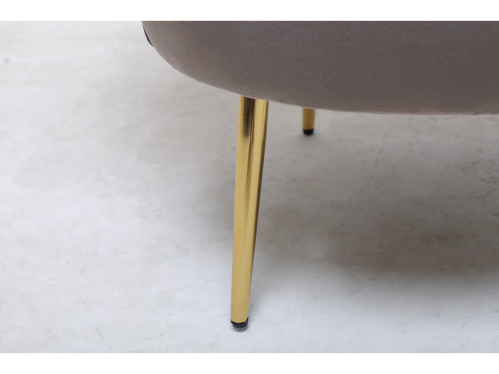 Poltrona de veludo "Floria" - 75 x 68 x 77,5 cm - Cinza
