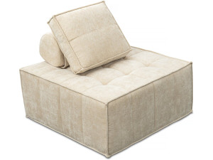 Poltrona estilo veludo - 96 x 100 x 89 cm - Bege