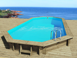 Piscina de madeira "Ibiza 145" - 8,57 x 4,57 x 1,45 m