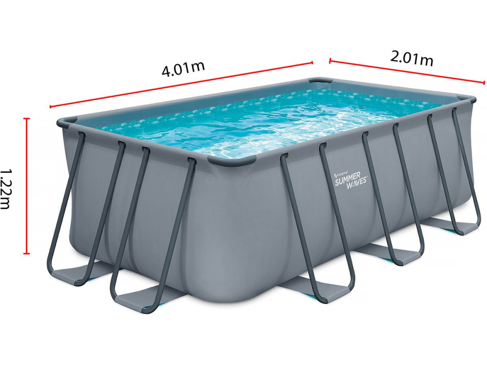 Piscina tubular - LUDO 1 - 8m2 - 4 x 2 x 1 m - Sem filtragem