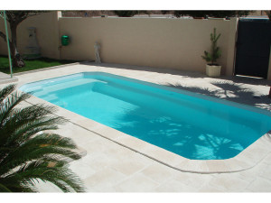Conjunto de 41 palas rectas "Domus" para piscina - 60 x 3 x 33 cm + 4 palas angulares embutidas 38 x 3 x 38 cm - Tonalidade pedr