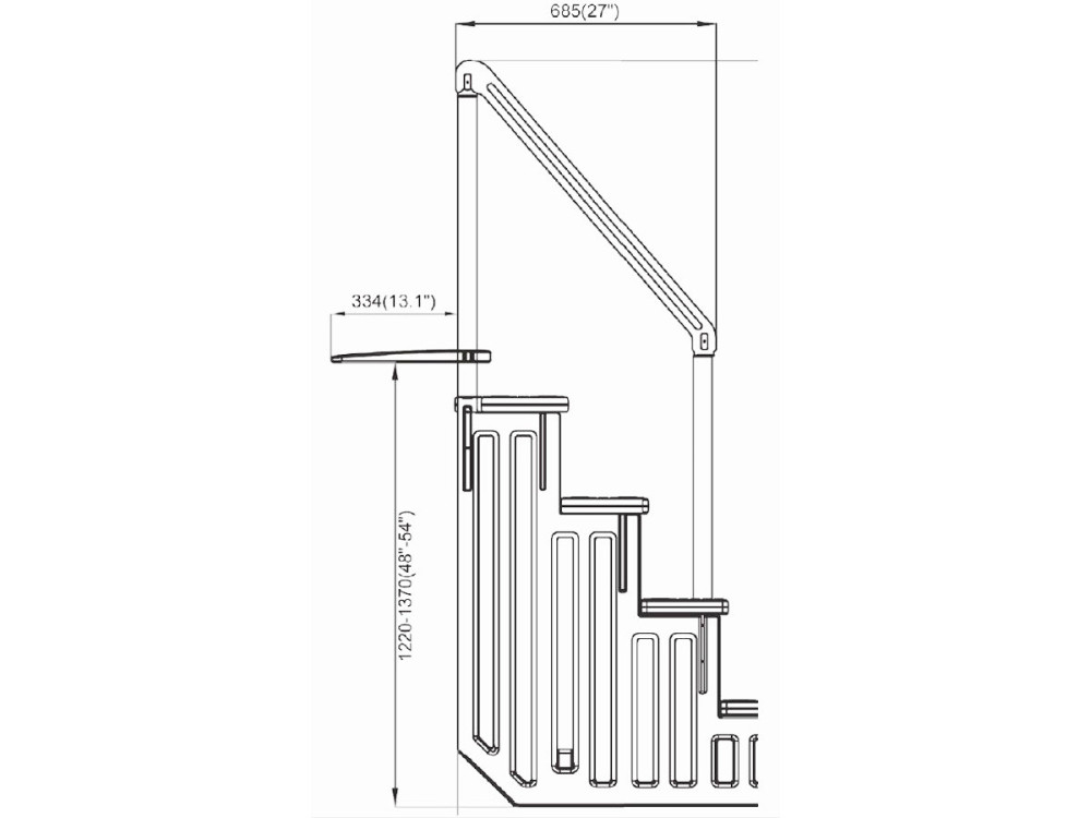 Escada simples para piscina