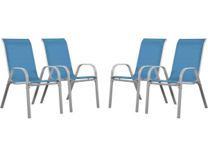 Conjunto de poltronas em textilene "Cordoba" - Phoenix- Azul - conjunto de 4