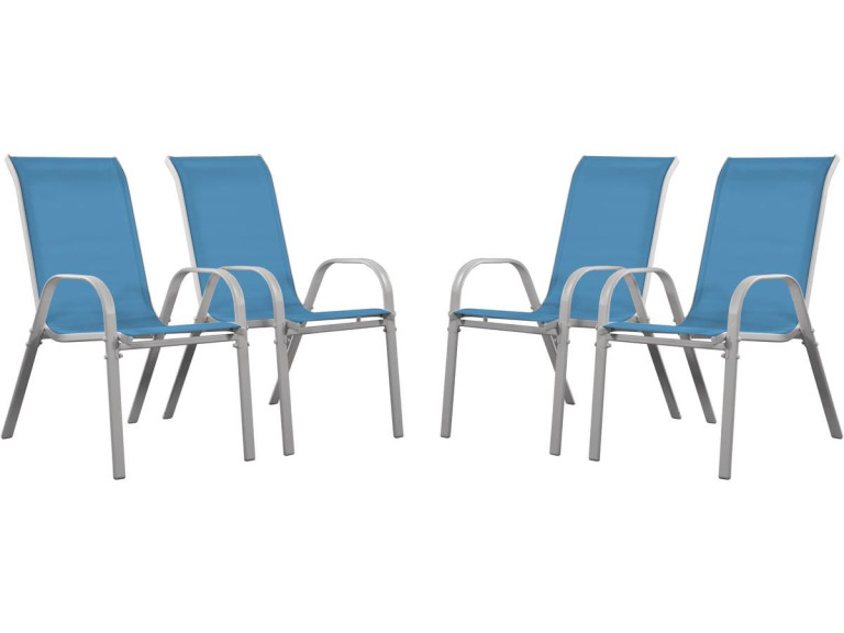 Conjunto de poltronas em textilene "Cordoba" - Phoenix- Azul - conjunto de 4