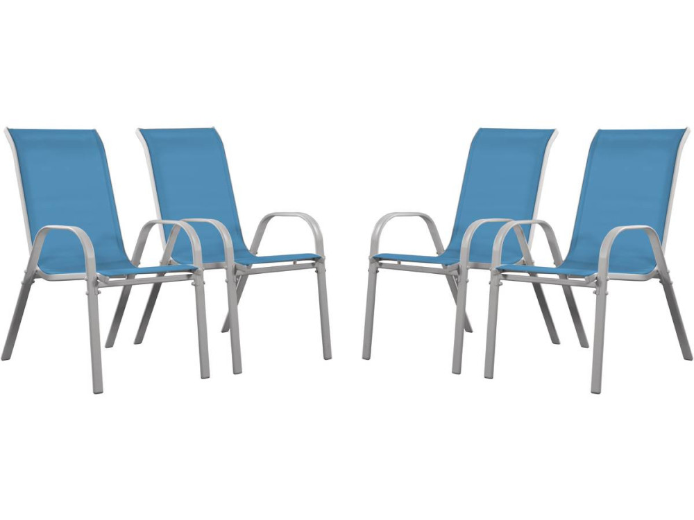 Conjunto de poltronas em textilene "Cordoba" - Phoenix- Azul - conjunto de 4
