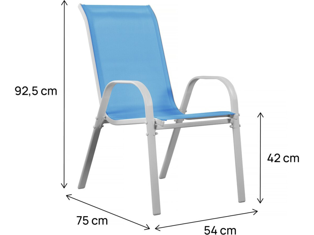 Poltrona de jardim Textilene "Cordoba" - Fénix - Azul - Kit de 2
