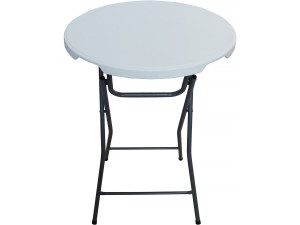 Mesa alta dobrável de plástico Ø 80 cm "Lili" - branco