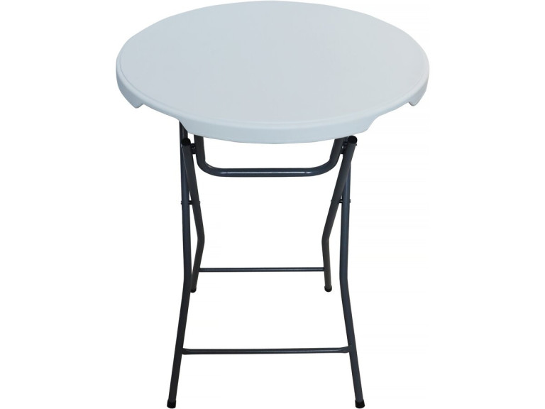Mesa alta dobrável de plástico Ø 80 cm "Lili" - branco