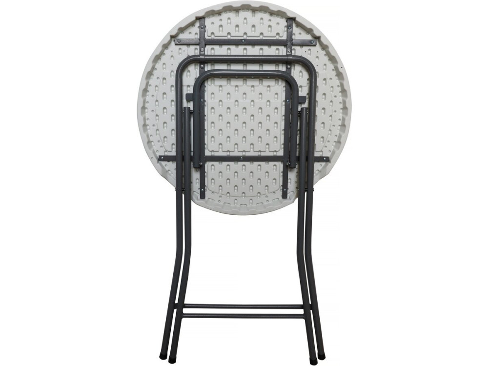 Mesa alta dobrável de plástico Ø 80 cm "Lili" - branco
