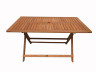 Mesa dobrável de madeira exótica "Hong Kong" - Bordo - 135 x 80 cm - Castanho claro -