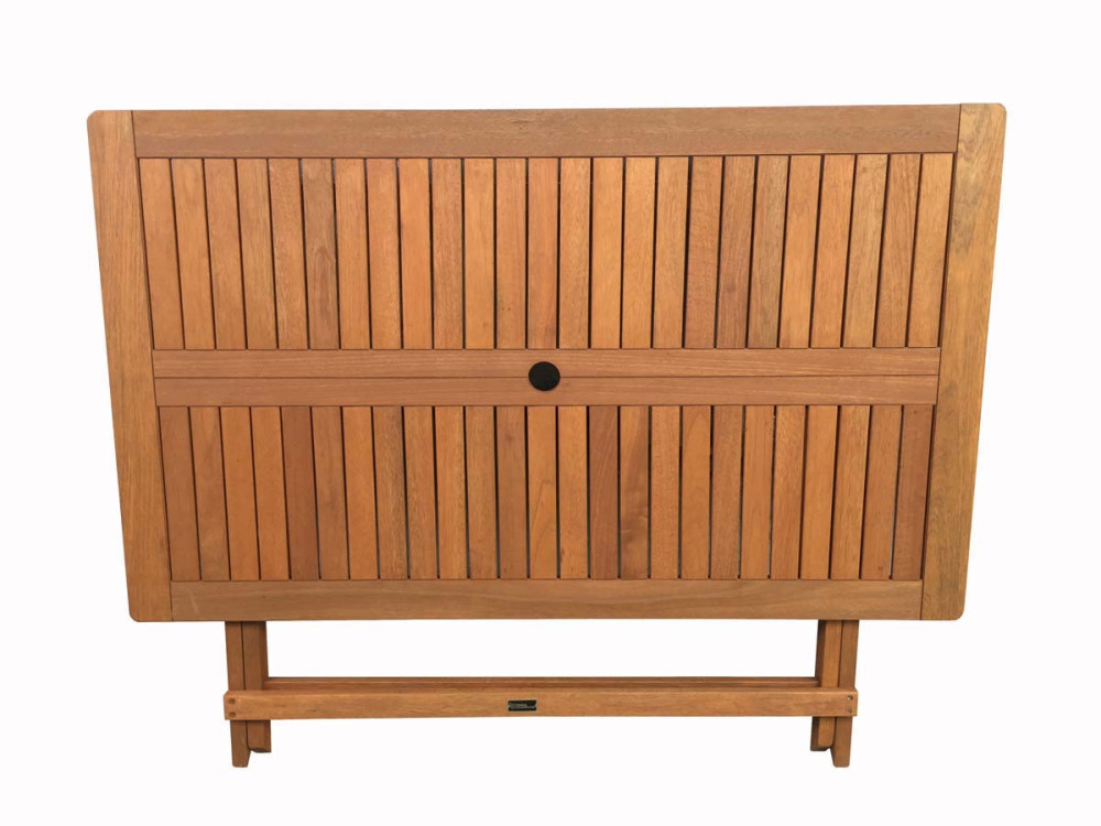 Mesa dobrável de madeira exótica "Hong Kong" - Bordo - 135 x 80 cm - Castanho claro -