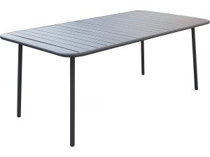 Mesa de jardim em metal Bilbau - 180 x 90 x 71 cm - Cinza