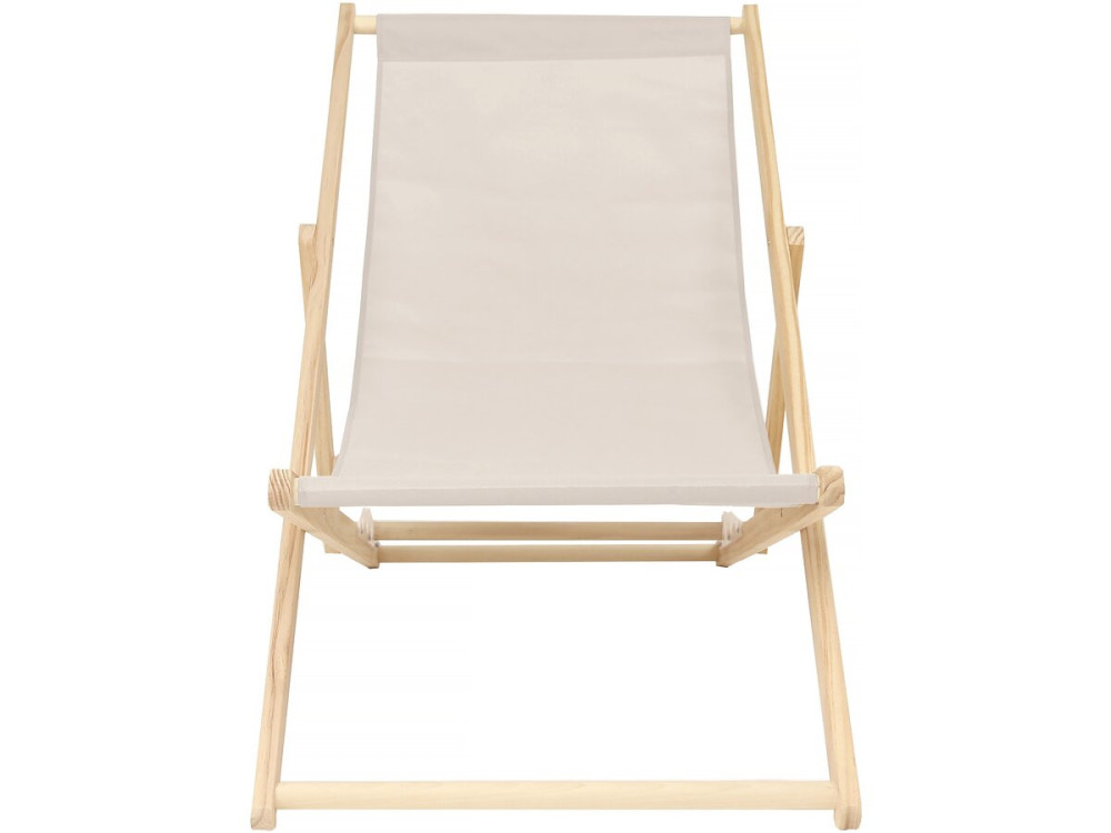 Conjunto de 2 espreguiçadeiras de madeira “Chilienne” - 107 x 56,5 x 81 cm - Ecru