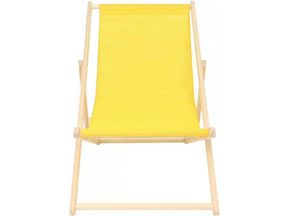 Conjunto de 2 espreguiçadeiras de madeira “Chilienne” - 107 x 56,5 x 81 cm - Amarelo