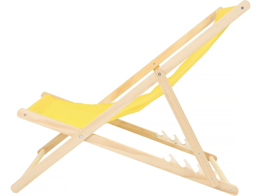 Conjunto de 2 espreguiçadeiras de madeira “Chilienne” - 107 x 56,5 x 81 cm - Amarelo