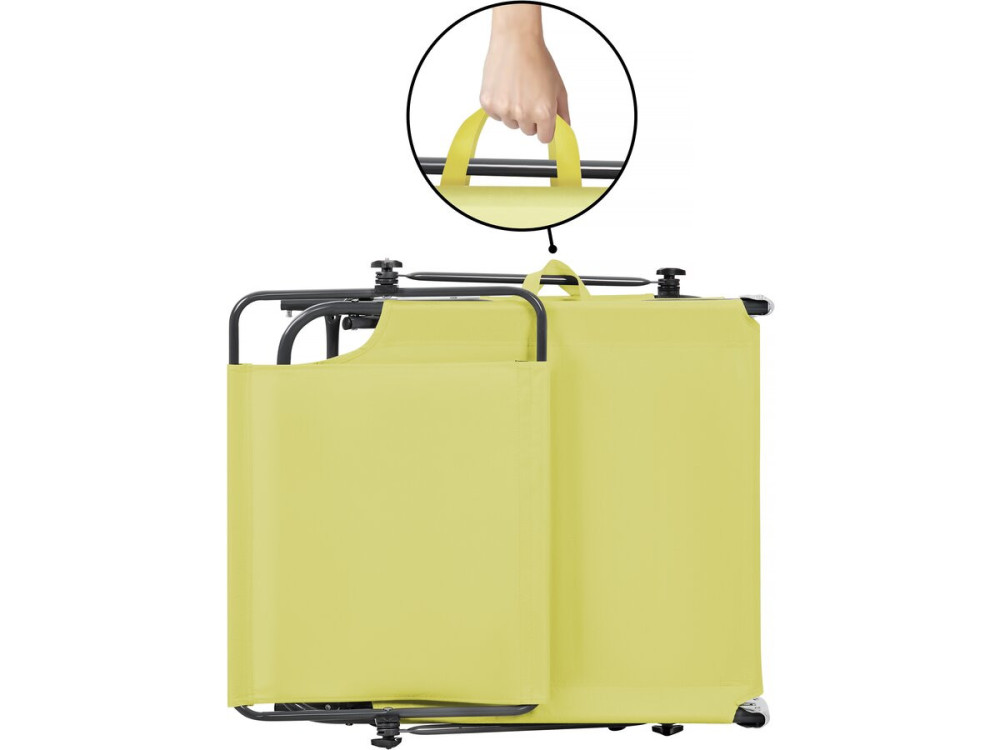 Pack de 2 espreguiçadeiras dobráveis "Lazy" - Com guarda-sol - Amarelo