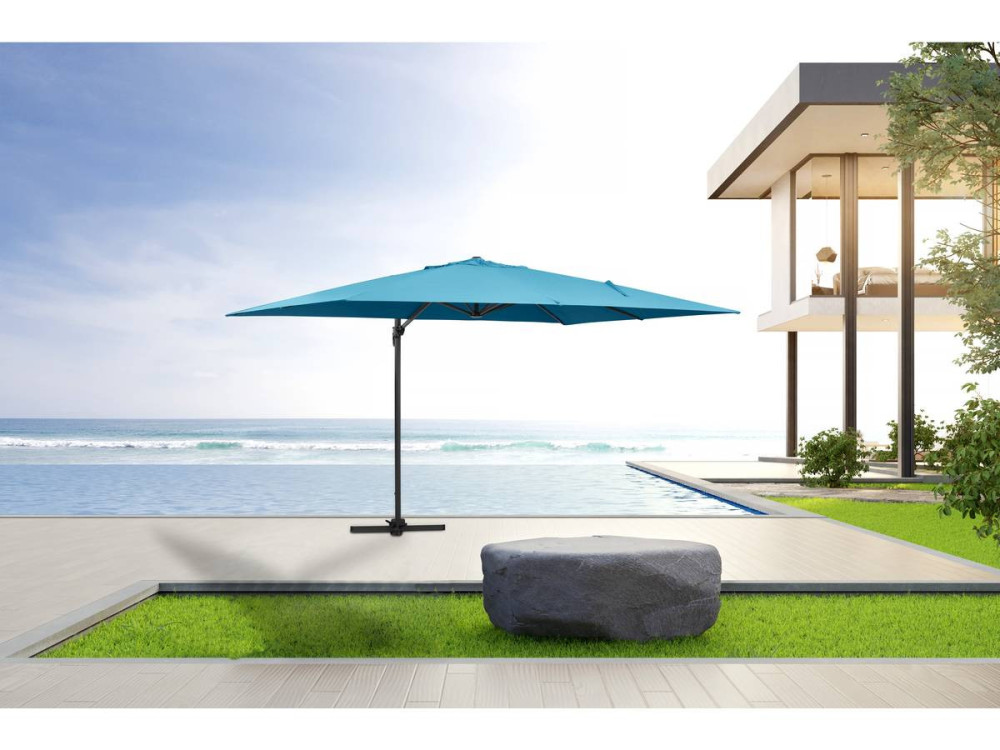 Guarda-sol de jardim offset de alumínio "Sun 4" 3 x 4 m - Azul