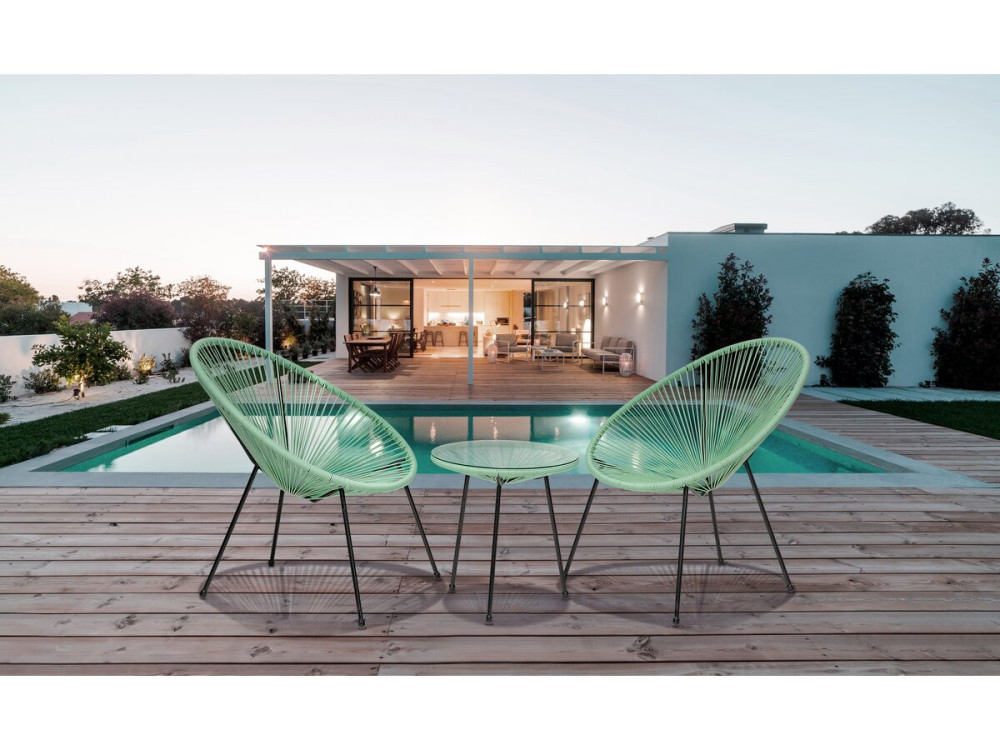 Conjunto de jardim Acapulco "Liana" - 2 lugares - Verde claro