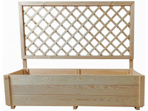 Floreira de madeira "Orpin" com treliça - 98 x 34 x 104 cm -