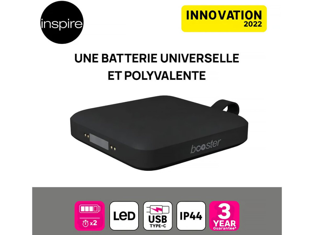 Aplique solar e recarregável Booster "Loma" 150 a 900 Lumen - Preto