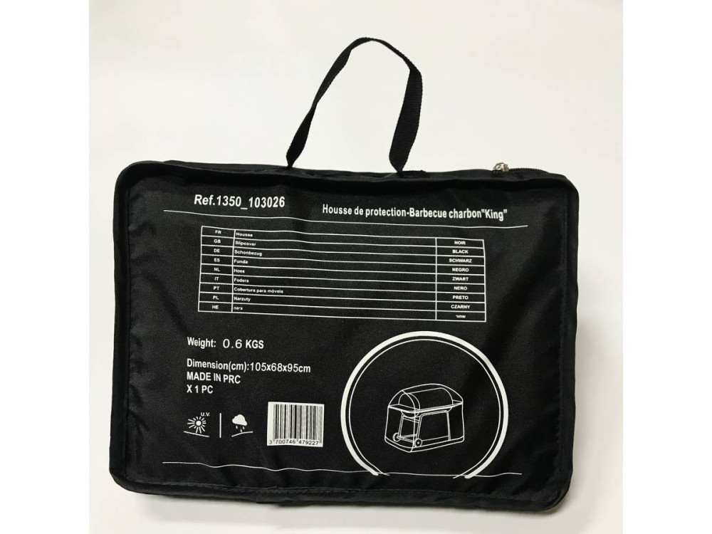 Capa protetora para churrasqueira - 105 x 68 x 95 cm - Preta