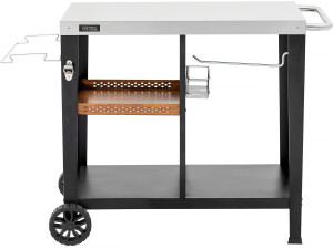Carrinho para servir churrasco "Gelia" 117 x 59 cm - Aço inoxidável - Preto