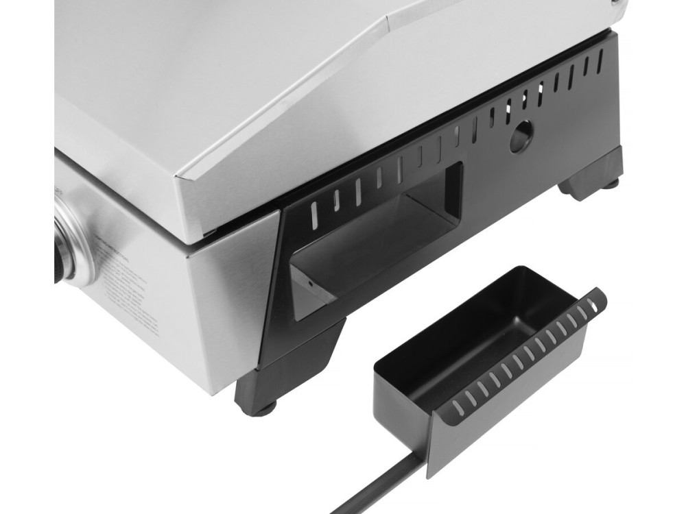 Plancha a gás 4 queimadores com tampa "Fasto" - 10 kw - Cinza