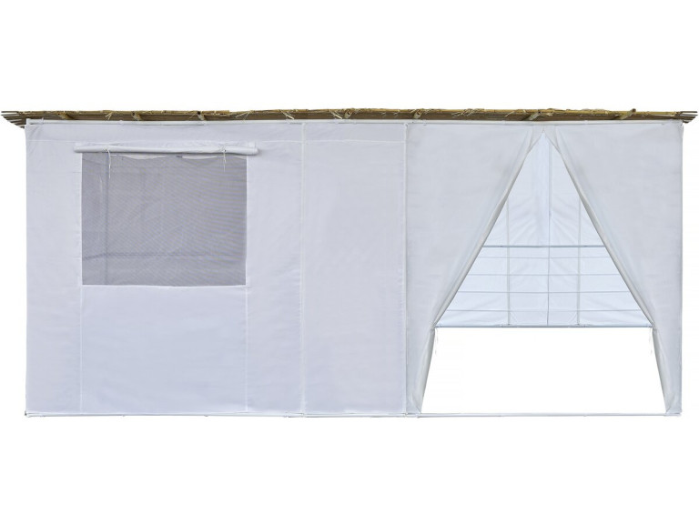 Sucá em Kit Ajustável NINA 5 x 3 m - 4 Rolos de Cana de Bambu e 5 Ripas de Madeira