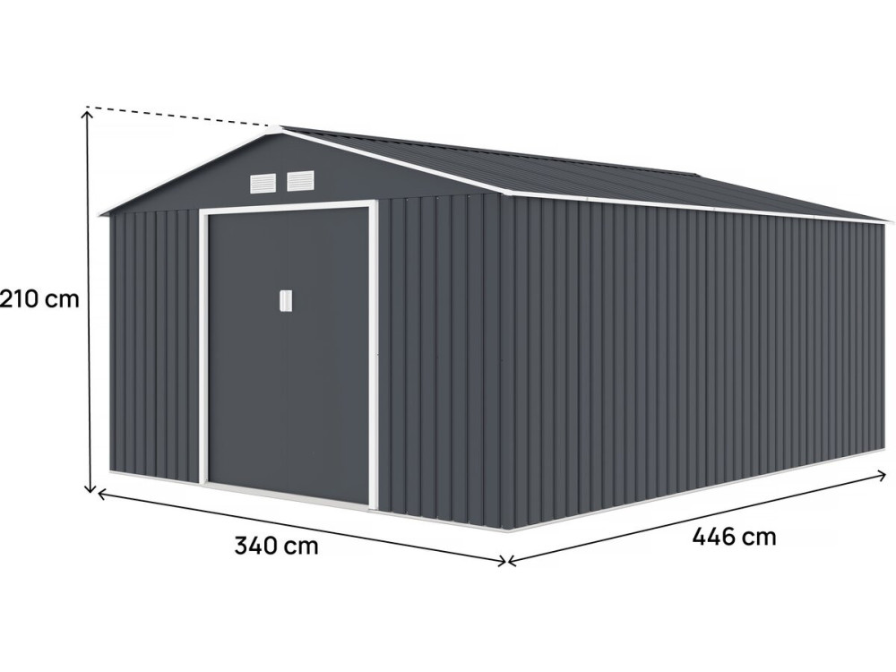 Abrigo de jardim metálico "Vegas" - 15 m²