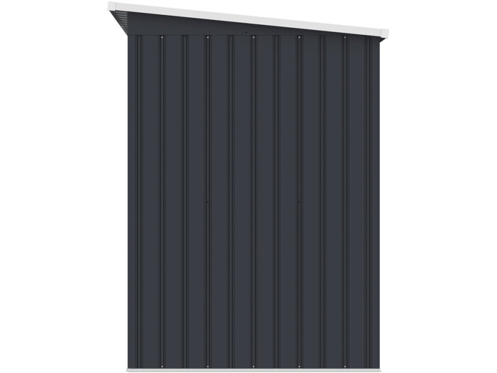 Cobertilho de jardim em metal com telhado de uma água em metal «Orlando» - 2,81 m² - Cinzento