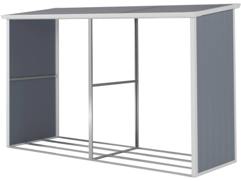 Abrigo para toras de resina “Alexandre” - 3,38 m² - 302 x 112 x 190 cm - Cinza