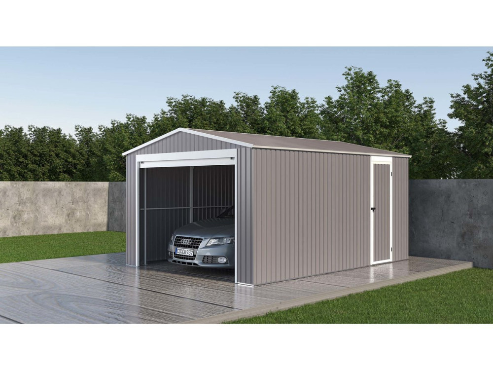 Garagem de metal "Nevada" com porta de batente 15.61 m²