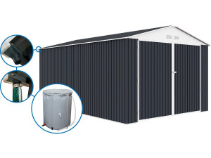 Garagem metálica “Houston” - 18,56m² com calha e coletor de água - Antracite