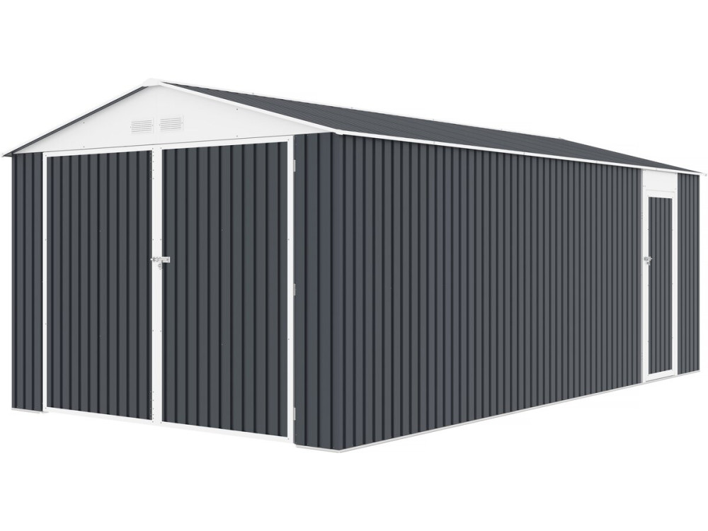 Garagem metálica “Houston” - 18,56m² com calha e coletor de água - Antracite