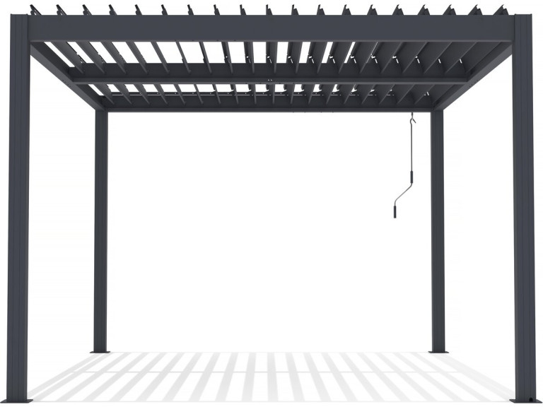 Pérgula bioclimática com LED "Windsor" em alumínio 3 x 4 - Cinza