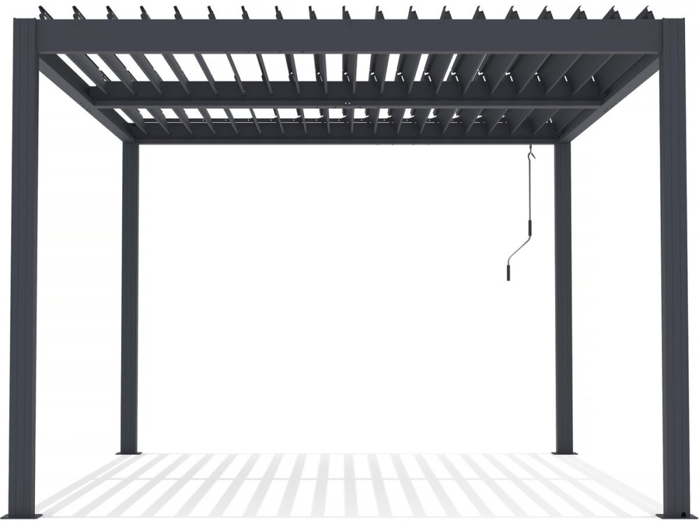 Pérgula bioclimática com LED "Windsor" em alumínio 3 x 4 - Cinza