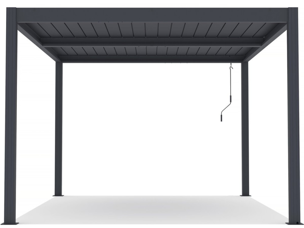 Pérgula bioclimática com LED "Windsor" em alumínio 3 x 4 - Cinza