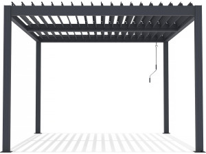 Pérgula bioclimática em alumínio "Windsor" - 3 x 4 m - Antracite